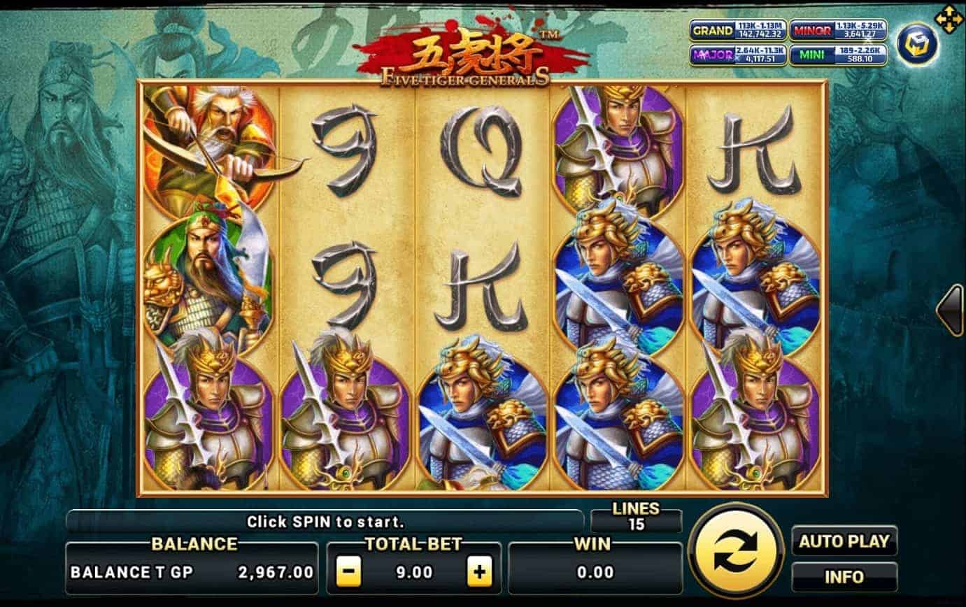 Five Tiger Generals ค่าย Slotxo สล็อต XO จาก PGSlot 168slotxo
