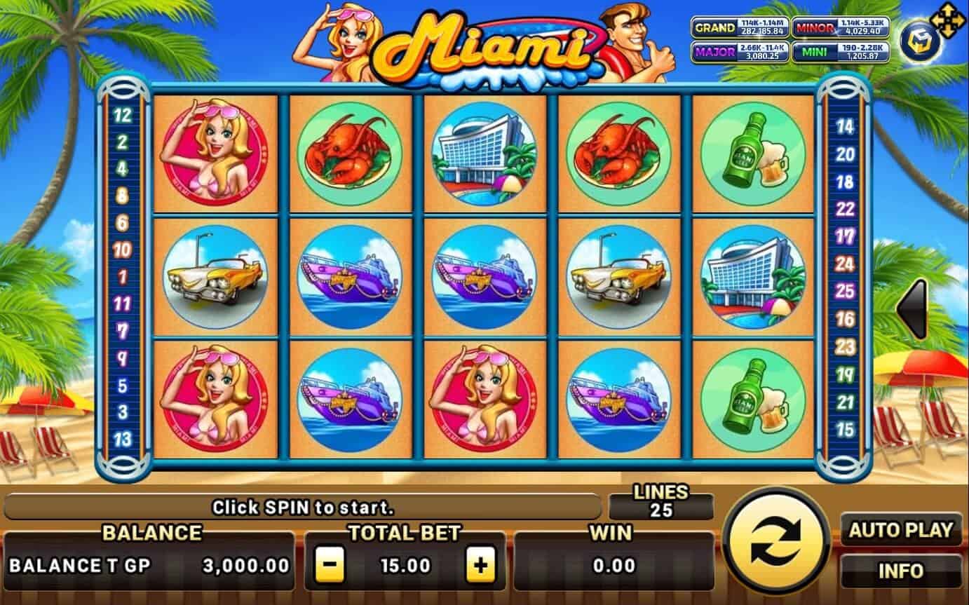 Miami ค่าย Slotxo สล็อต XO จาก PGSlot 168slotxo