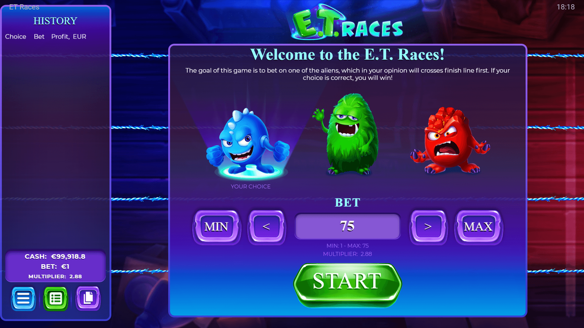 E.T. Races Evoplay PG สล็อต