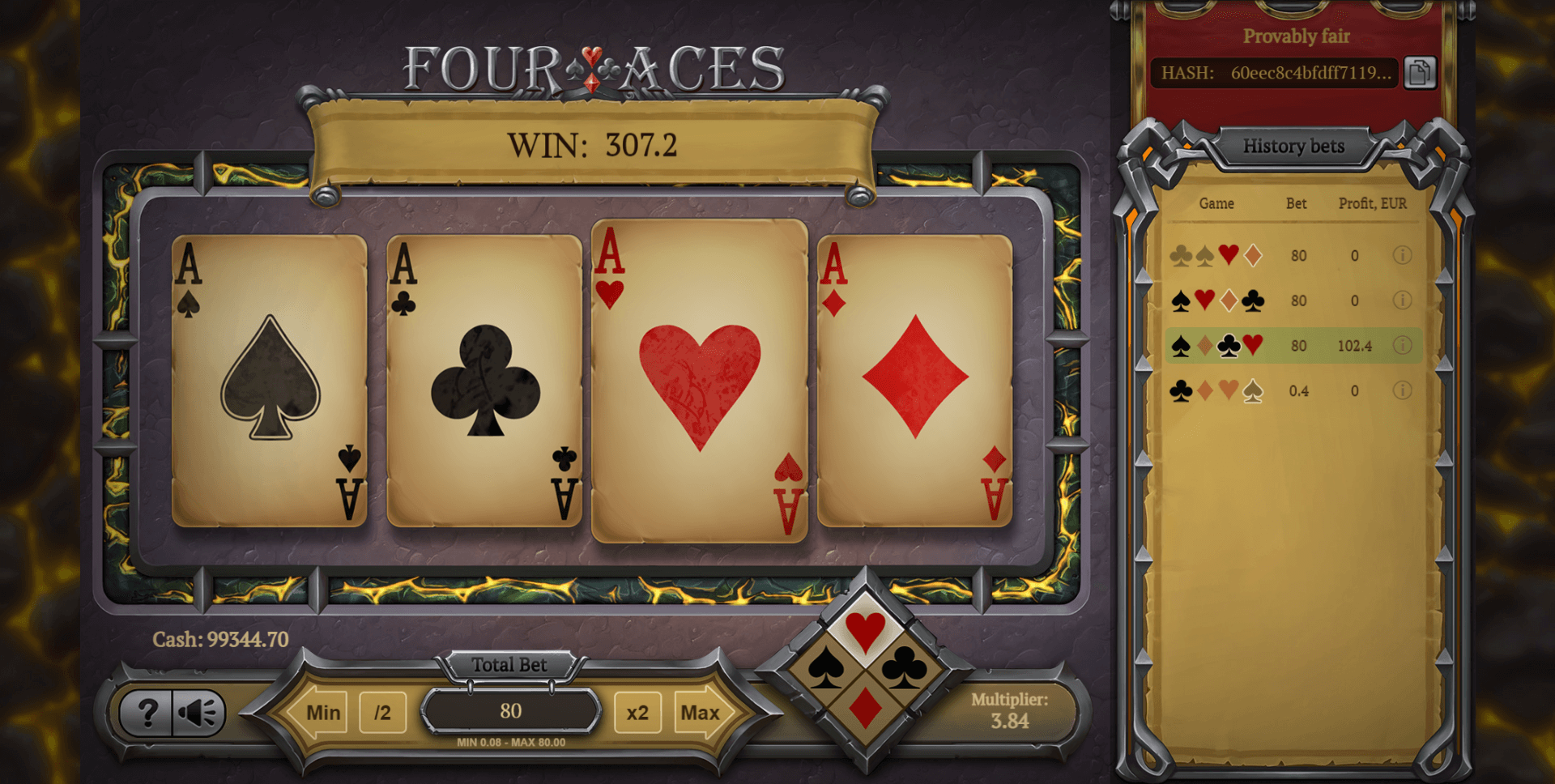 Four Aces Evoplay PG Slot Game
