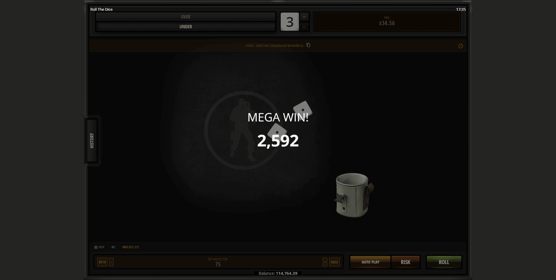 Roll the dice Evoplay Slot PG