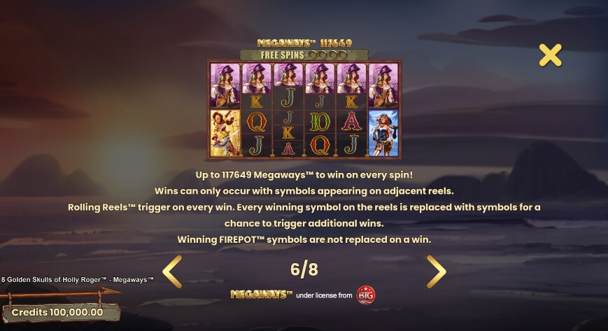 8 Golden Skulls Of The Holly Roger MICROGAMING PG Slot 168
