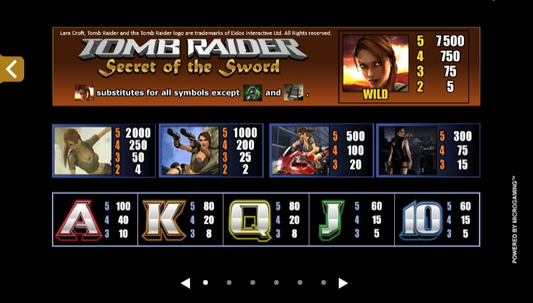Tomb Raider Secret Of The Sword MICROGAMING Slot PG