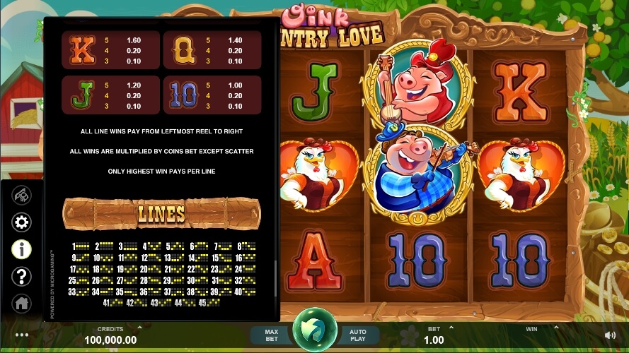 Oink Country Love MICROGAMING เกมส์ PG