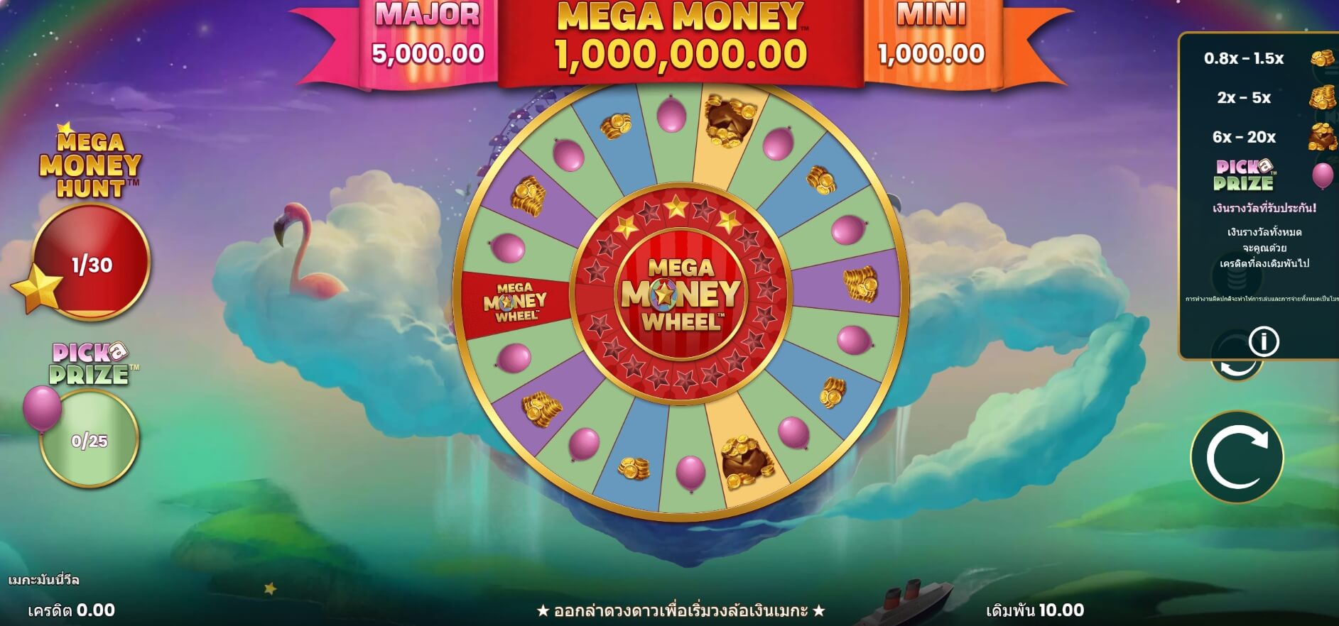 Mega Money Wheel Microgaming สล็อต PG